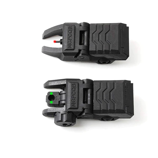 TS1 Flip up Battle Iron Sights Front and Rear Sights For Picatinny Rail(With optical fiber)
