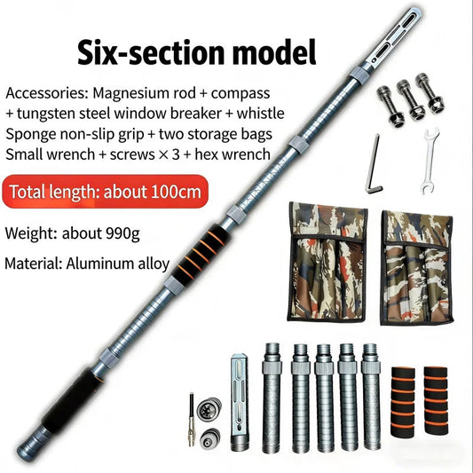 6-in-1 Modular Tactical Survival Staff