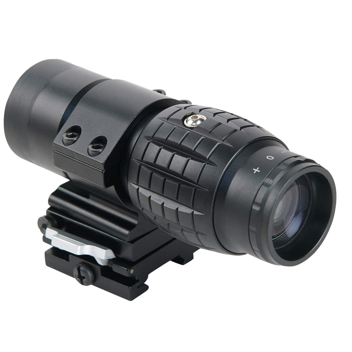 BBRAND 3X MAGNIFIER FLIP TO SIDE SCOPE 3X30MM RIFLE MAGNIFIER WITH QD MOUNT AND LEN COVERS - OPTICREV
