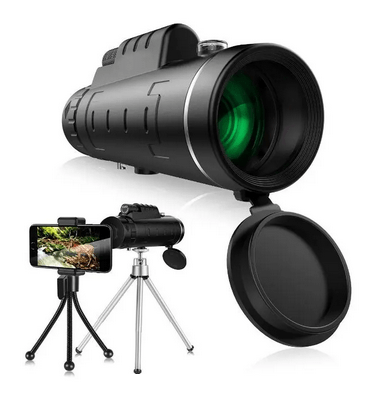 Dual Focus 12x50 Waterproof Monocular Spotting Scope With Universal Phone Mount