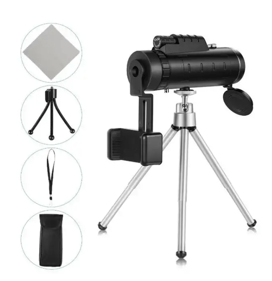 Dual Focus 12x50 Waterproof Monocular Spotting Scope With Universal Phone Mount