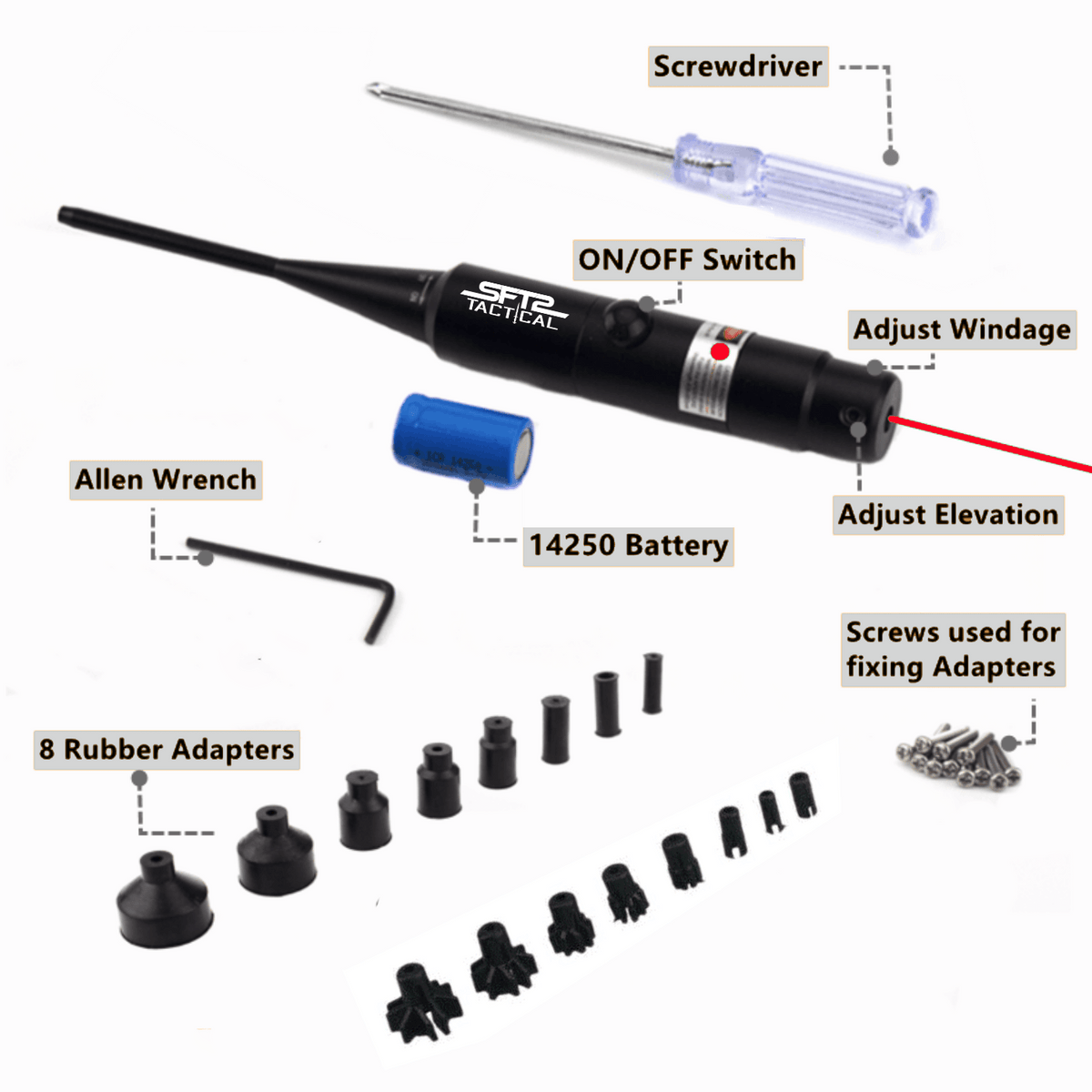 RidgeVanta™ Tactical Universal Laser Bore Sighter for .22 to .50 Caliber Scope