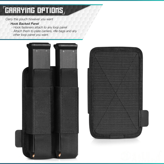 Extended Pistol Mag Holster - Hook Backing