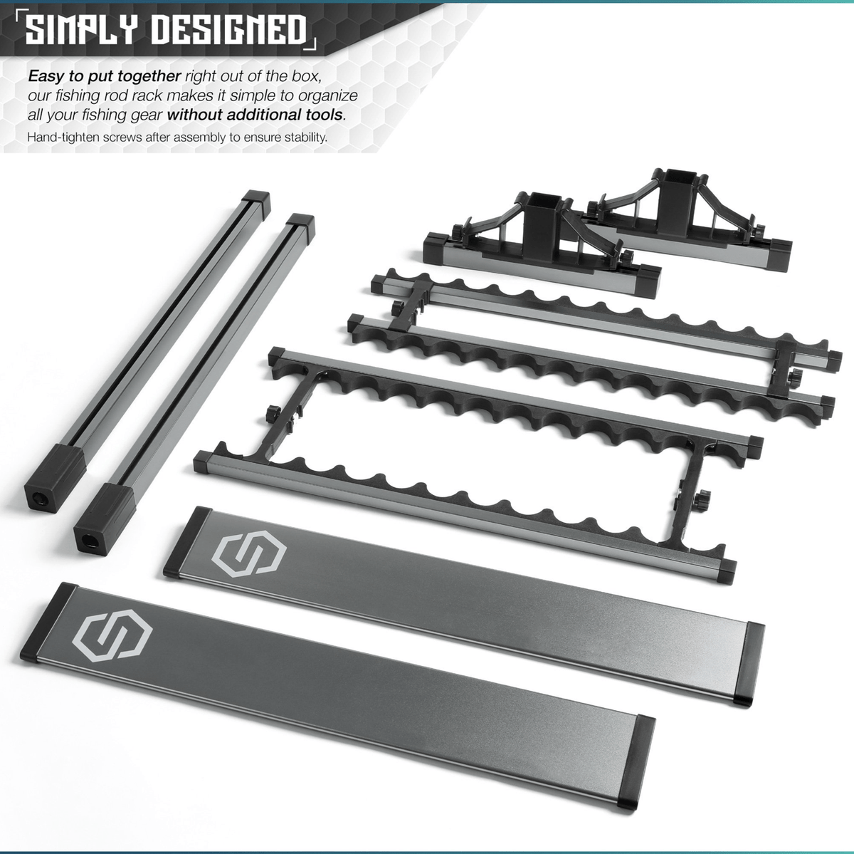 Fishing Pole Aluminum Rack (3 Sizes)