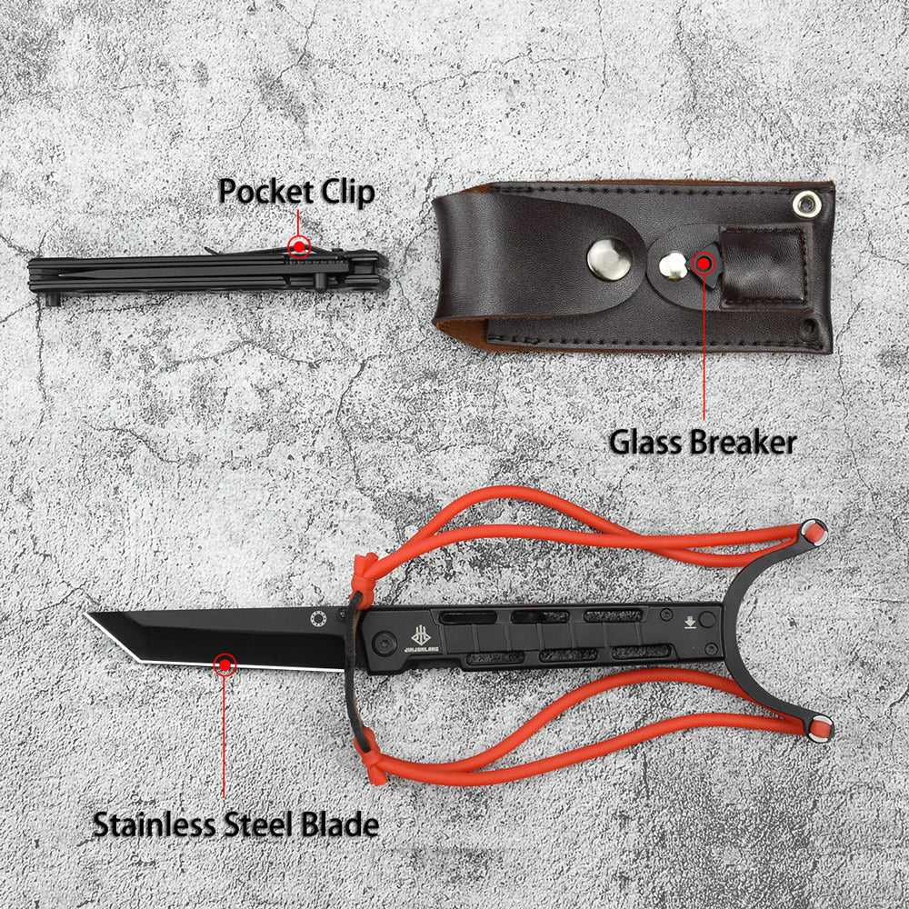 Folding Knife with Slingshot Outdoor Knife EDC Knife