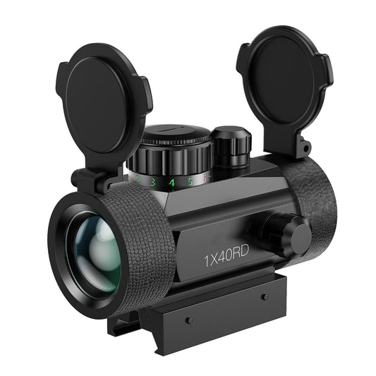 1X40 RED DOT SCOPE SIGHT RIFLE SCOPE GREEN RED DOT COLLIMATOR DOT WITH 11MM/20MM RAIL MOUNT AIRSOFT AIR HUNTING - OPTICREV