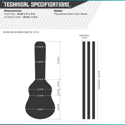 Spare Foam for Guitar Case - 3 Pack
