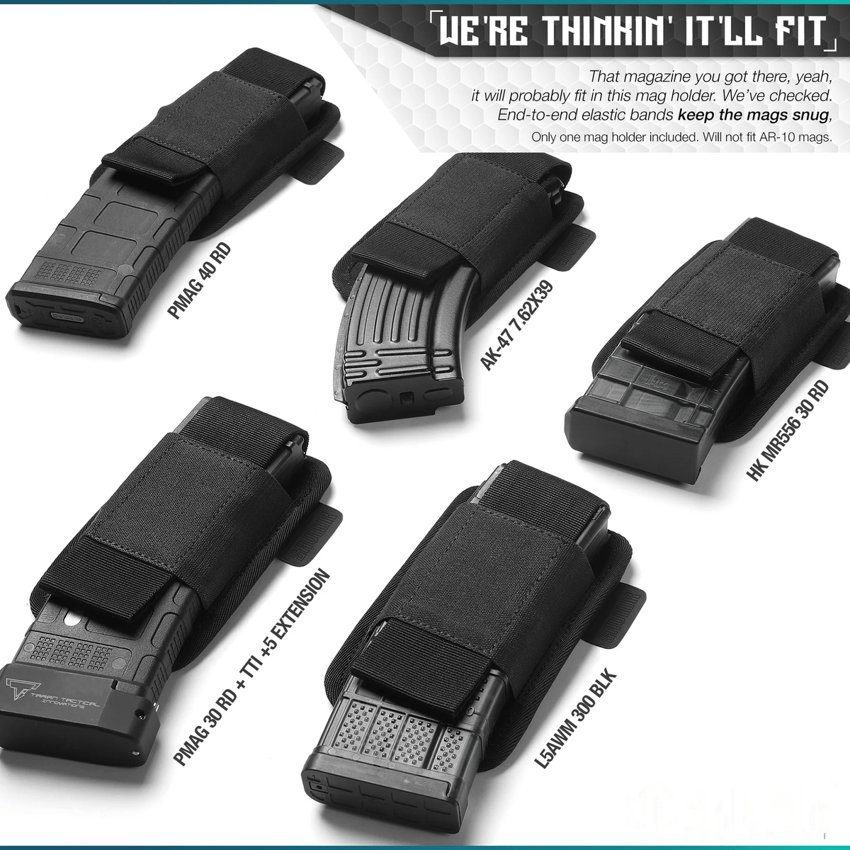 AR-15/AK-47 Mag Holster - Hook Backing (Multiple Slots)