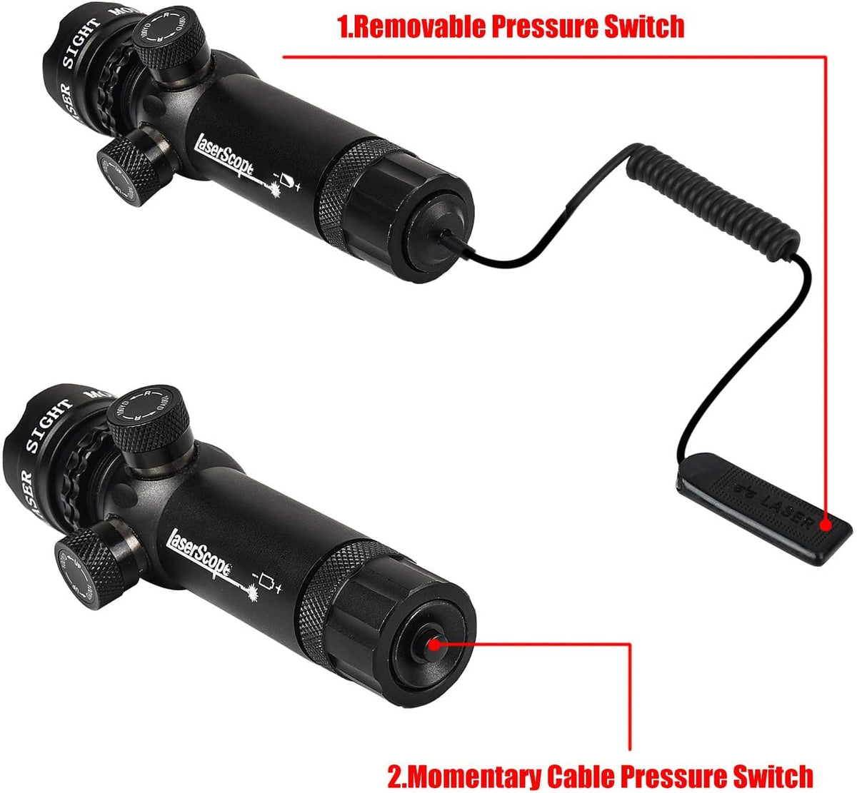 Green/Red Laser with 20mm Mount and Pressure Switch