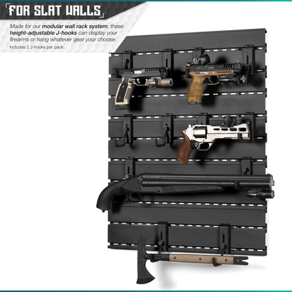 Wall Rack System - Adjustable J-Hooks (2 Pack, 2 Sizes)