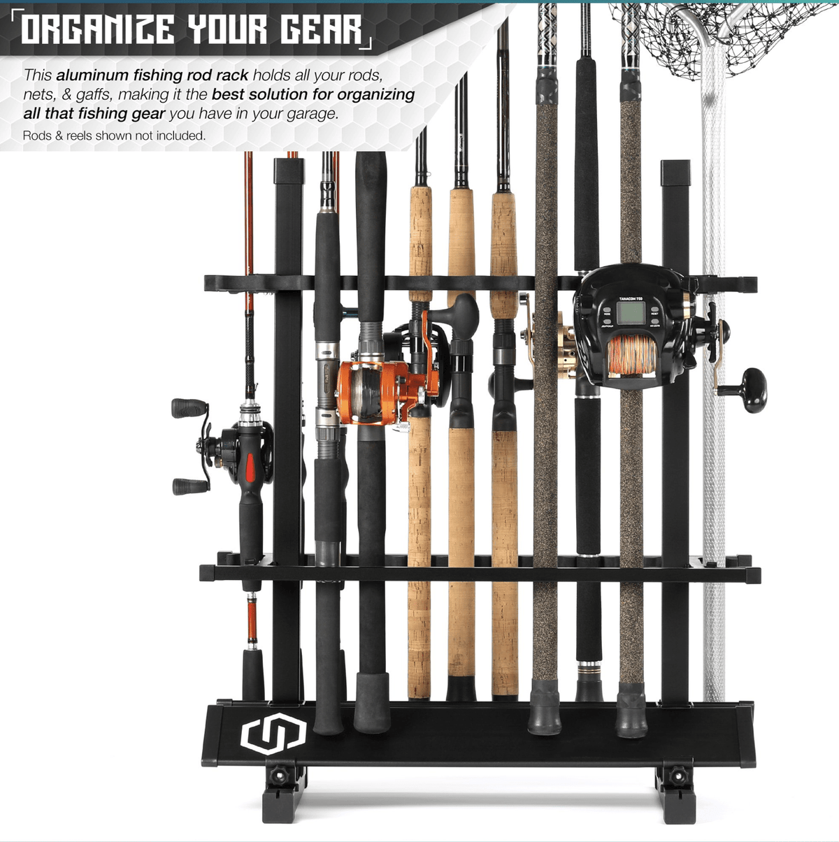 Fishing Pole Aluminum Rack (3 Sizes)